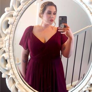 Levkoff Burgundy Bridesmaid Dress